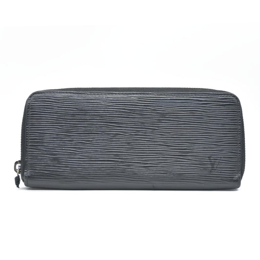 Louis Vuitton Epi Portefeiulle Clemence Zip Around Long Wallet Black UB2280