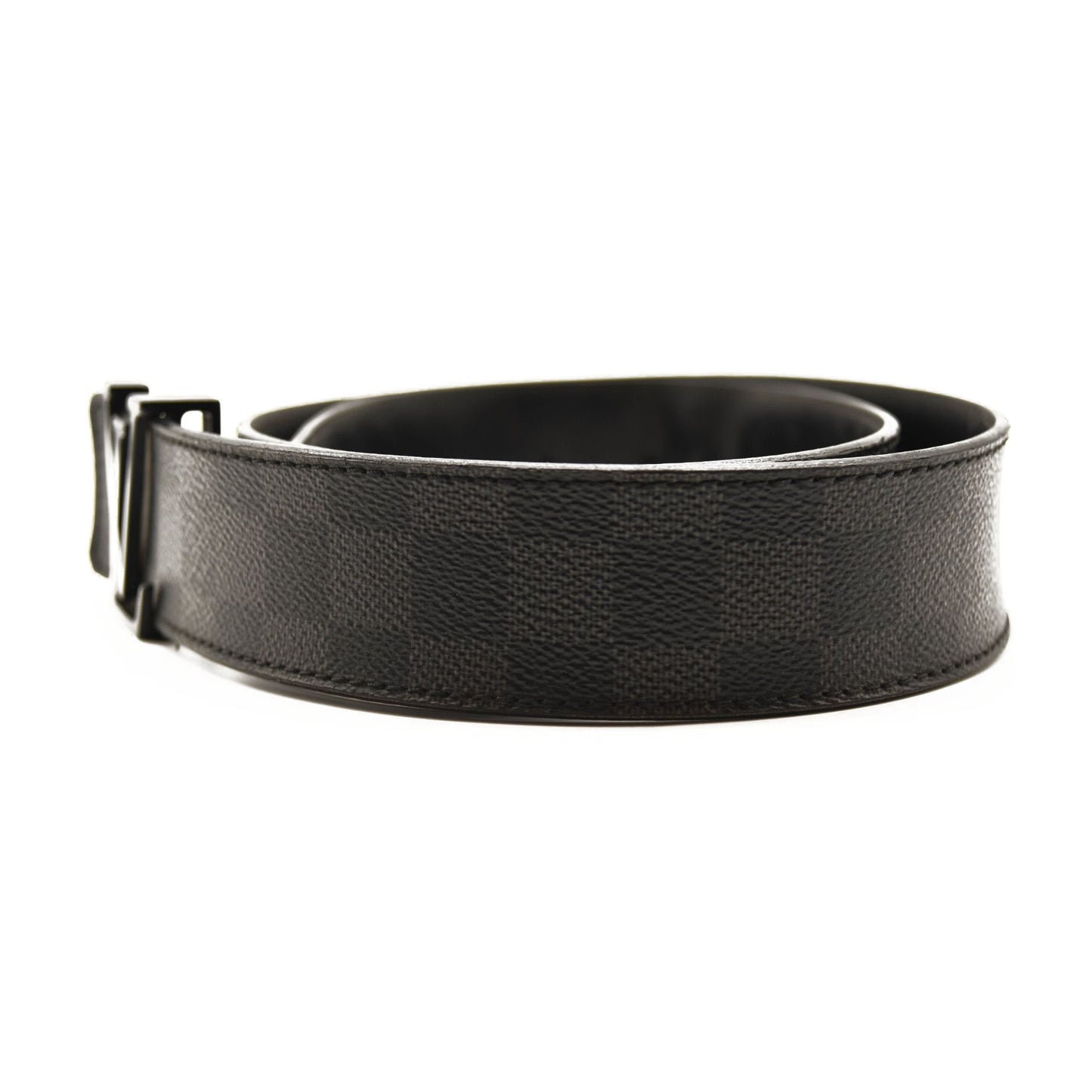 LOUIS VUITTON Damier Graphite 40mm LV Initiales Belt 90 36