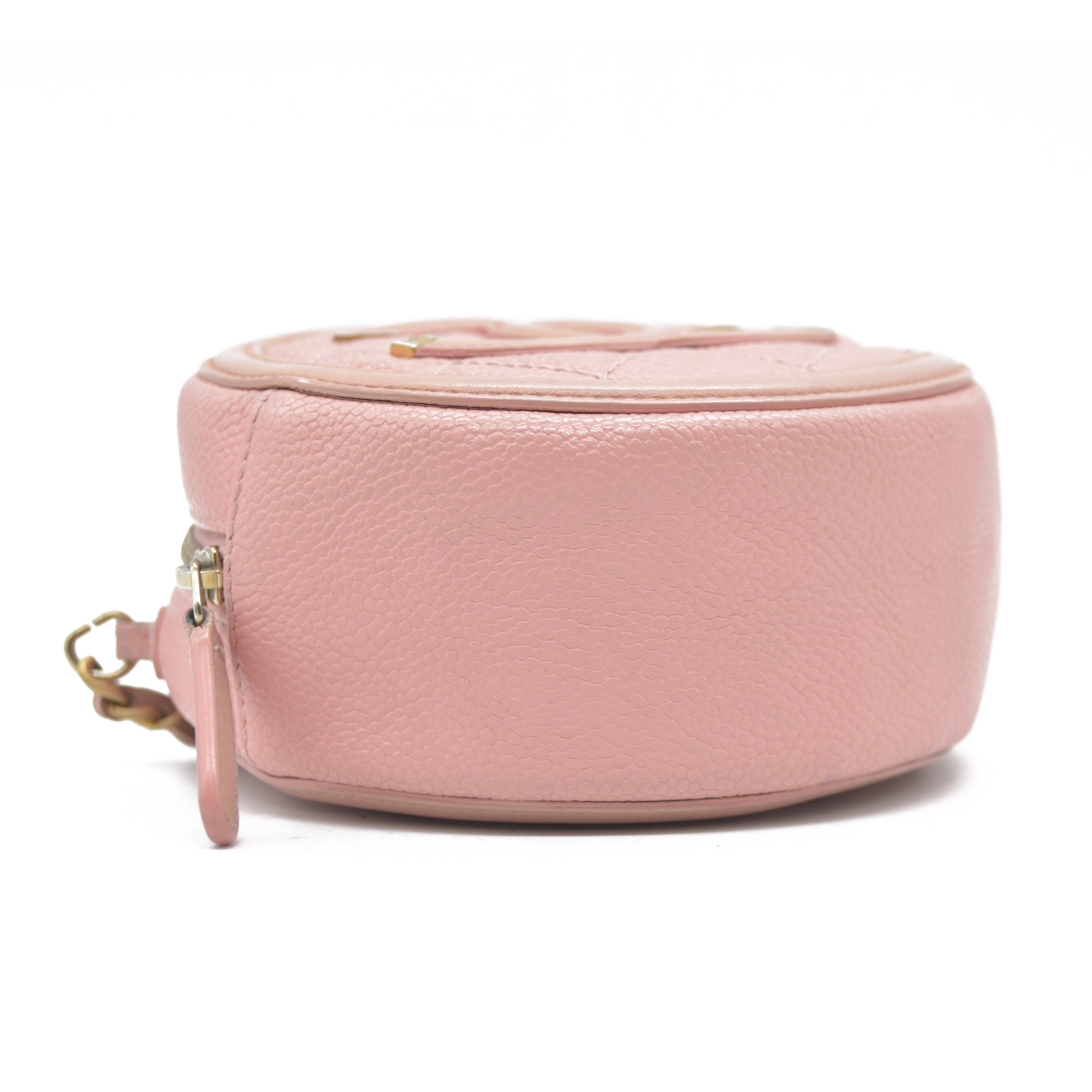 $2150 Chanel Caviar Quilted Round Filigree Crossbody Pink 2019