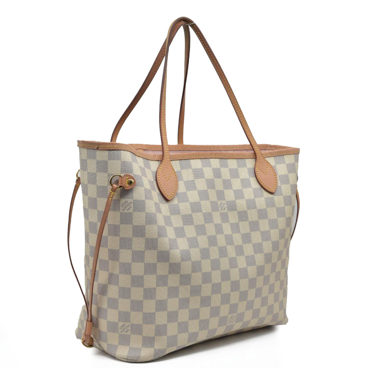 $2170 Louis Vuitton Damier Azur Neverfull SD2199 Rose Ballerine 2019