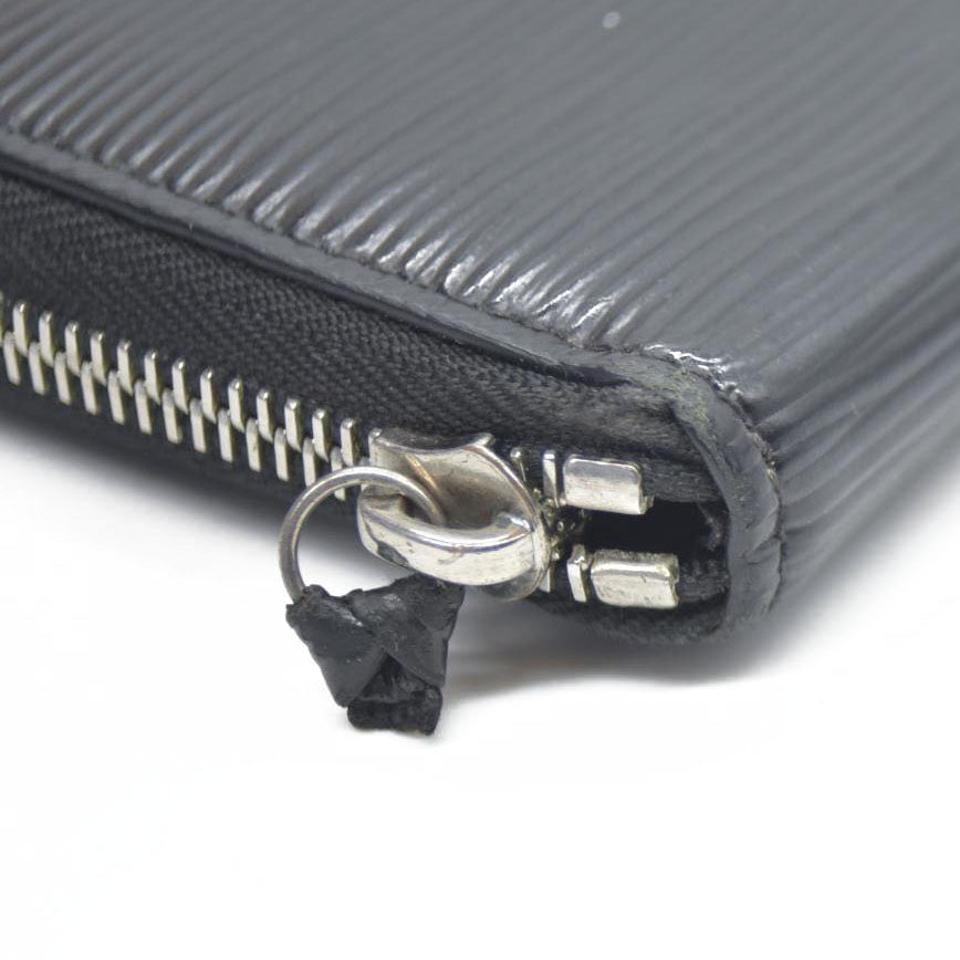 Louis Vuitton Epi Portefeiulle Clemence Zip Around Long Wallet Black UB2280