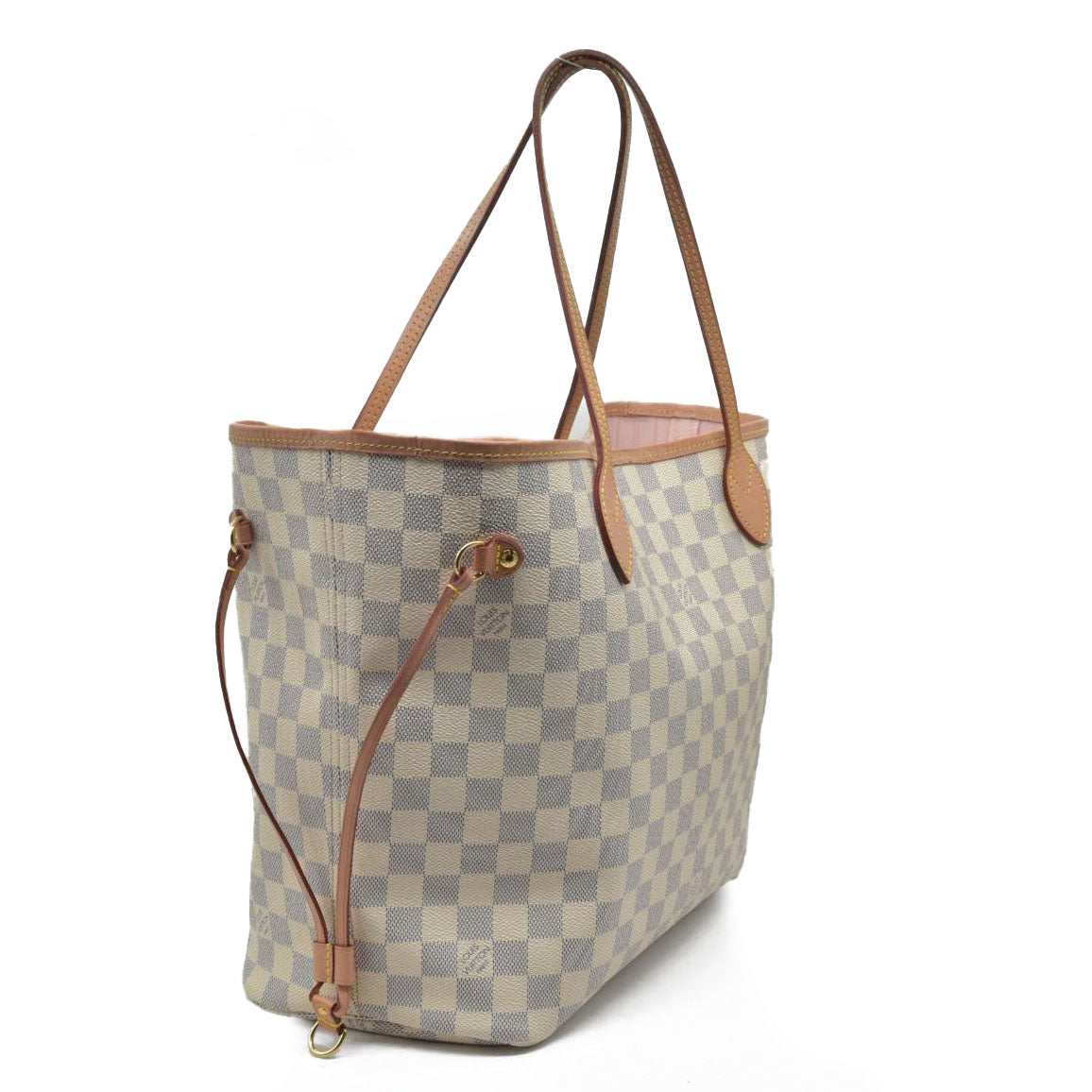$2170 Louis Vuitton Damier Azur Neverfull SD2199 Rose Ballerine 2019