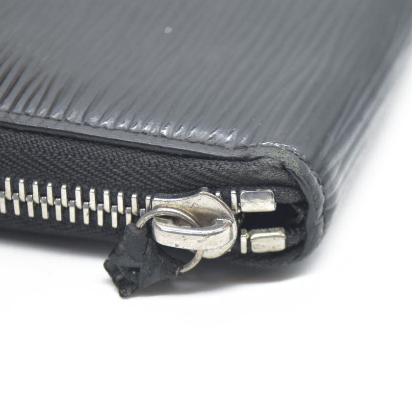 Louis Vuitton Epi Portefeiulle Clemence Zip Around Long Wallet Black UB2280
