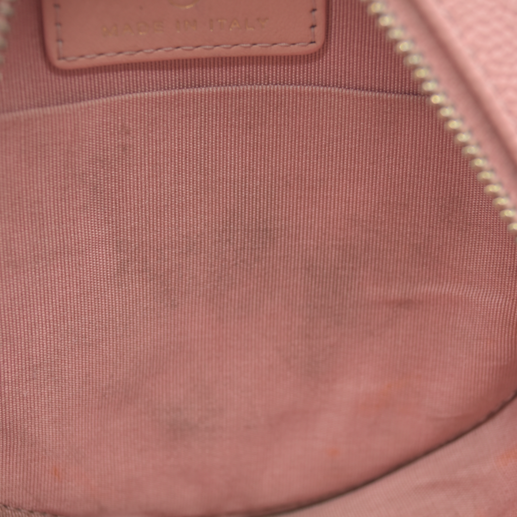 $2150 Chanel Caviar Quilted Round Filigree Crossbody Pink 2019