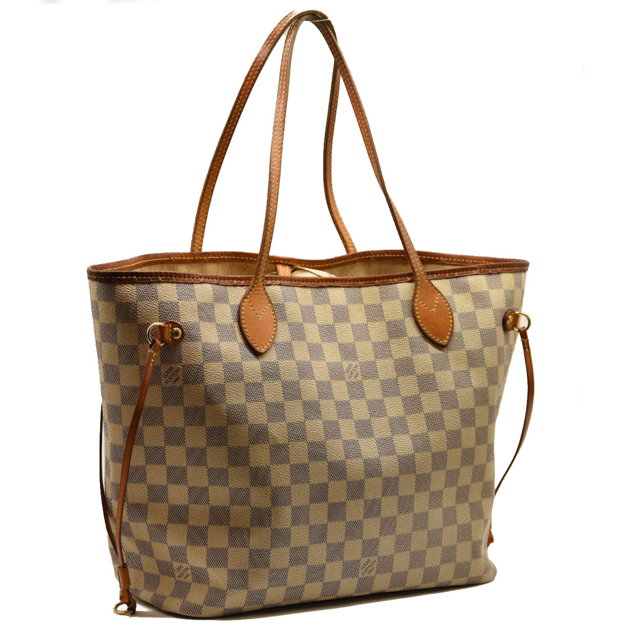 USED 2011 LOUIS VUITTON Damier Azur Neverfull MM Tote SA1111