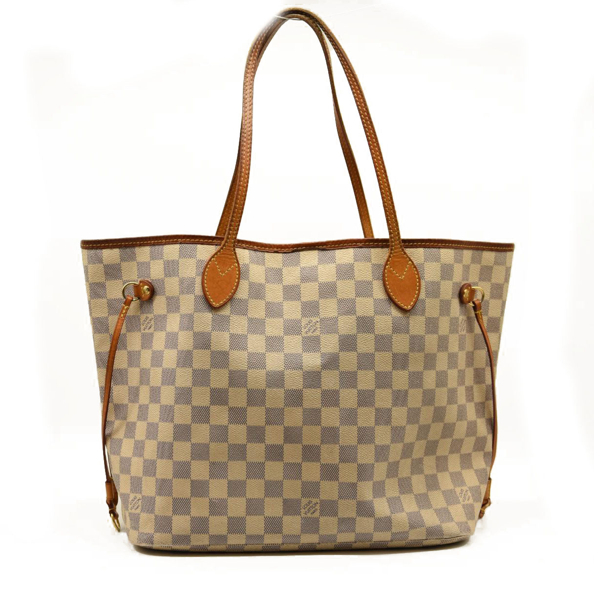 USED 2011 LOUIS VUITTON Damier Azur Neverfull MM Tote SA1111