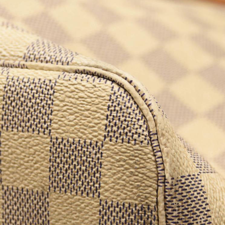 USED 2011 LOUIS VUITTON Damier Azur Neverfull MM Tote SA1111