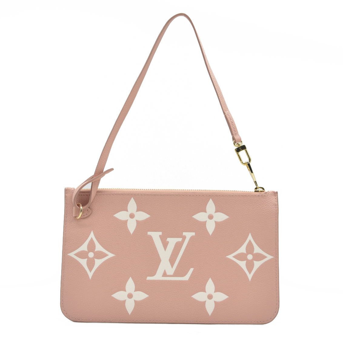 $1200 Louis Vuitton Empreinte Monogram Giant Neverfull MM Pochette Rose Trianon Pink