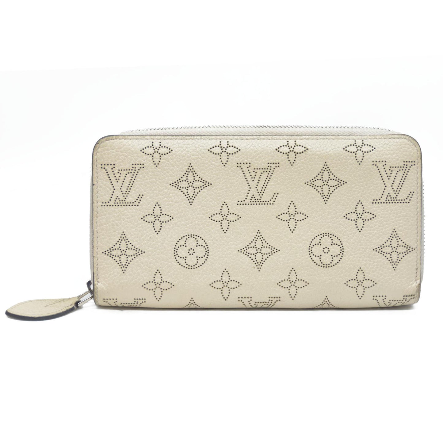 Louis Vuitton Mahina Leather Zippy Zip Around Long Wallet Ivory TN2156