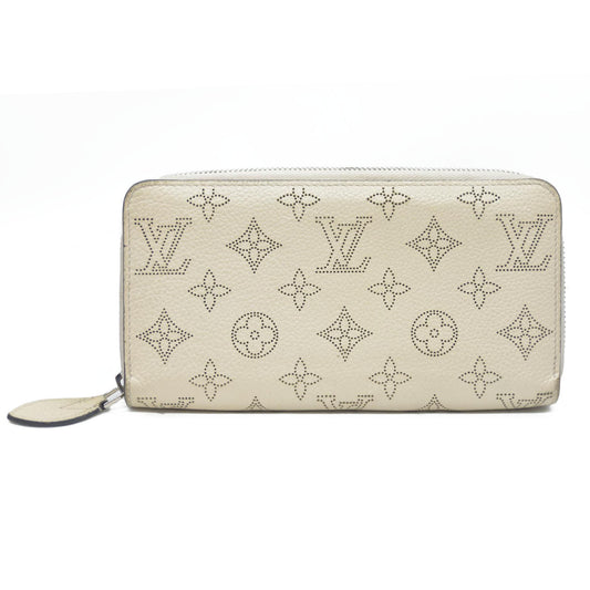 Louis Vuitton Mahina Leather Zippy Zip Around Long Wallet Ivory TN2156