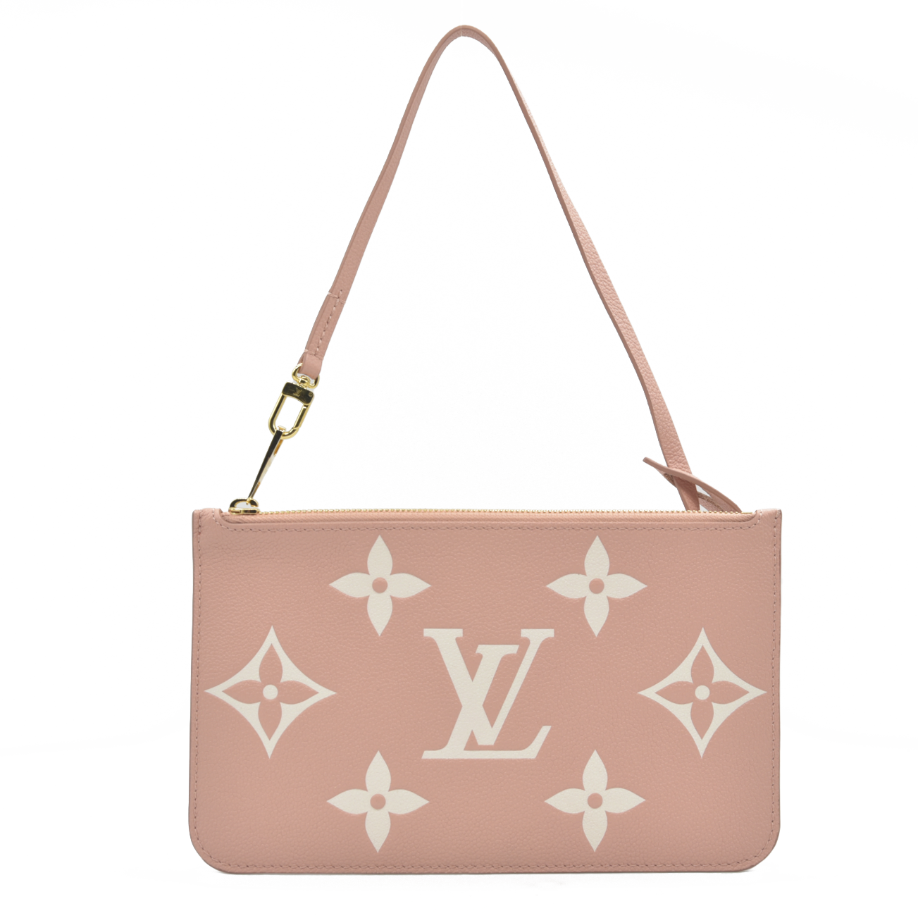 $1200 Louis Vuitton Empreinte Monogram Giant Neverfull MM Pochette Rose Trianon Pink