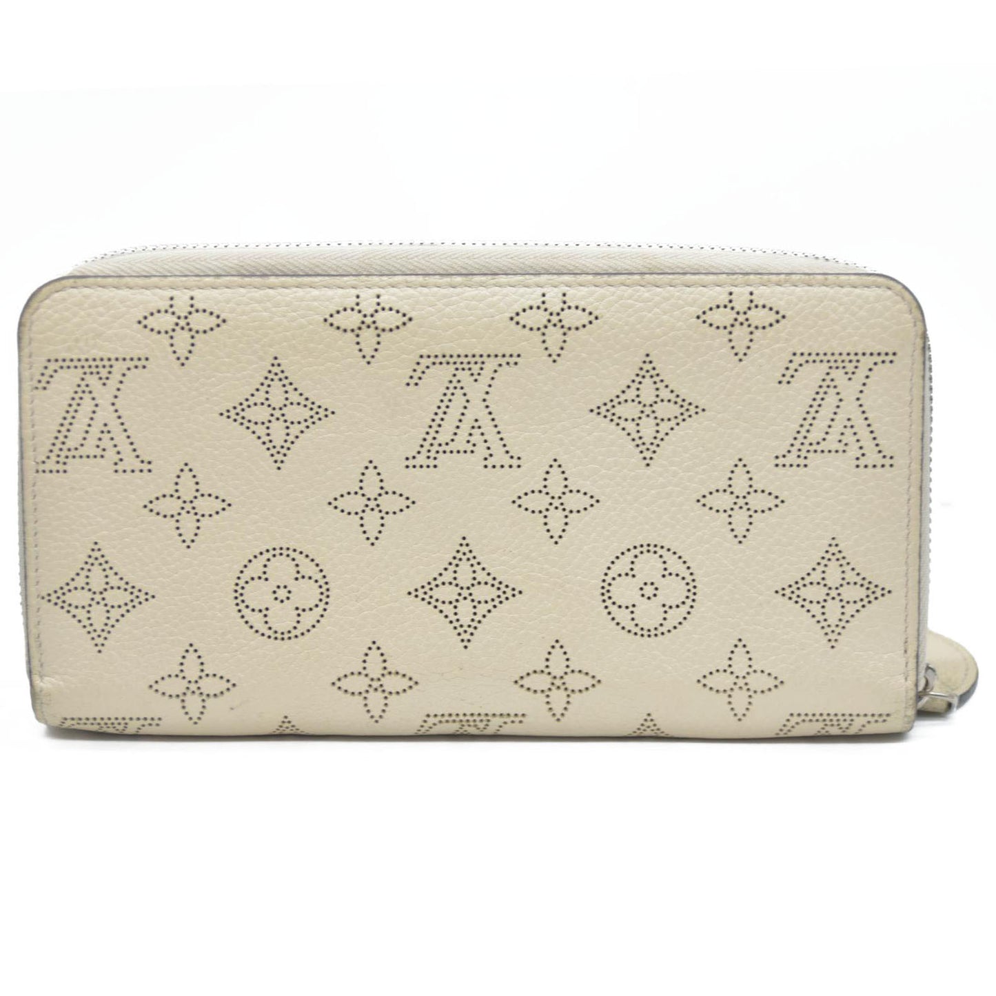 Louis Vuitton Mahina Leather Zippy Zip Around Long Wallet Ivory TN2156