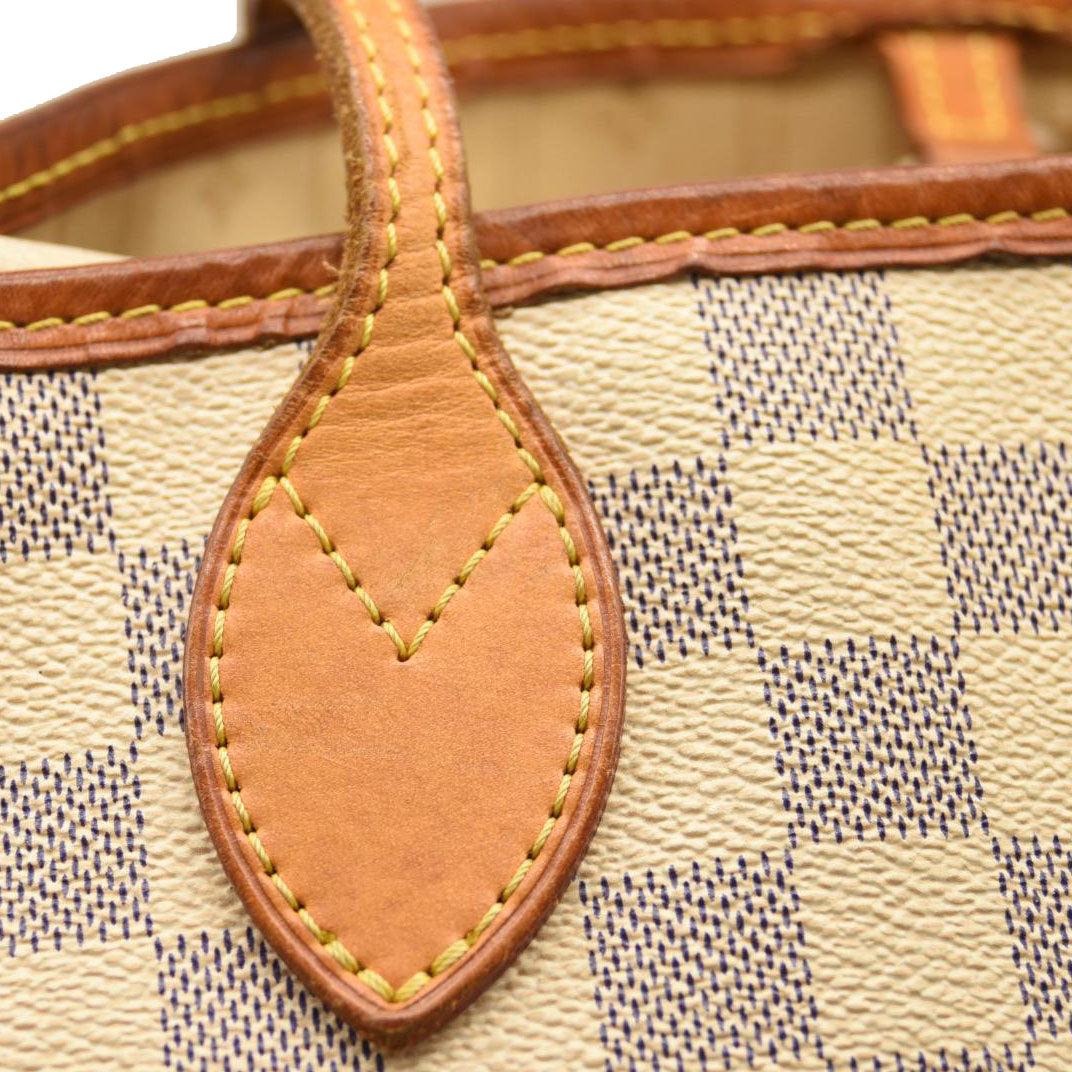 USED 2011 LOUIS VUITTON Damier Azur Neverfull MM Tote SA1111