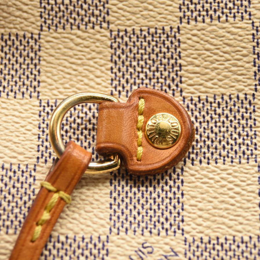 USED 2011 LOUIS VUITTON Damier Azur Neverfull MM Tote SA1111