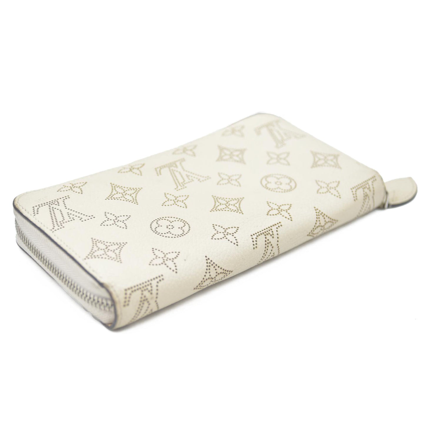 Louis Vuitton Mahina Leather Zippy Zip Around Long Wallet Ivory TN2156