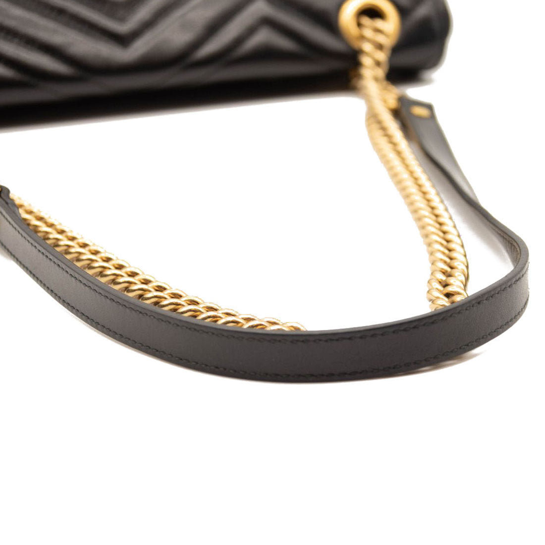 Gucci Calfskin Matelasse Medium GG Marmont Shoulder Bag Black