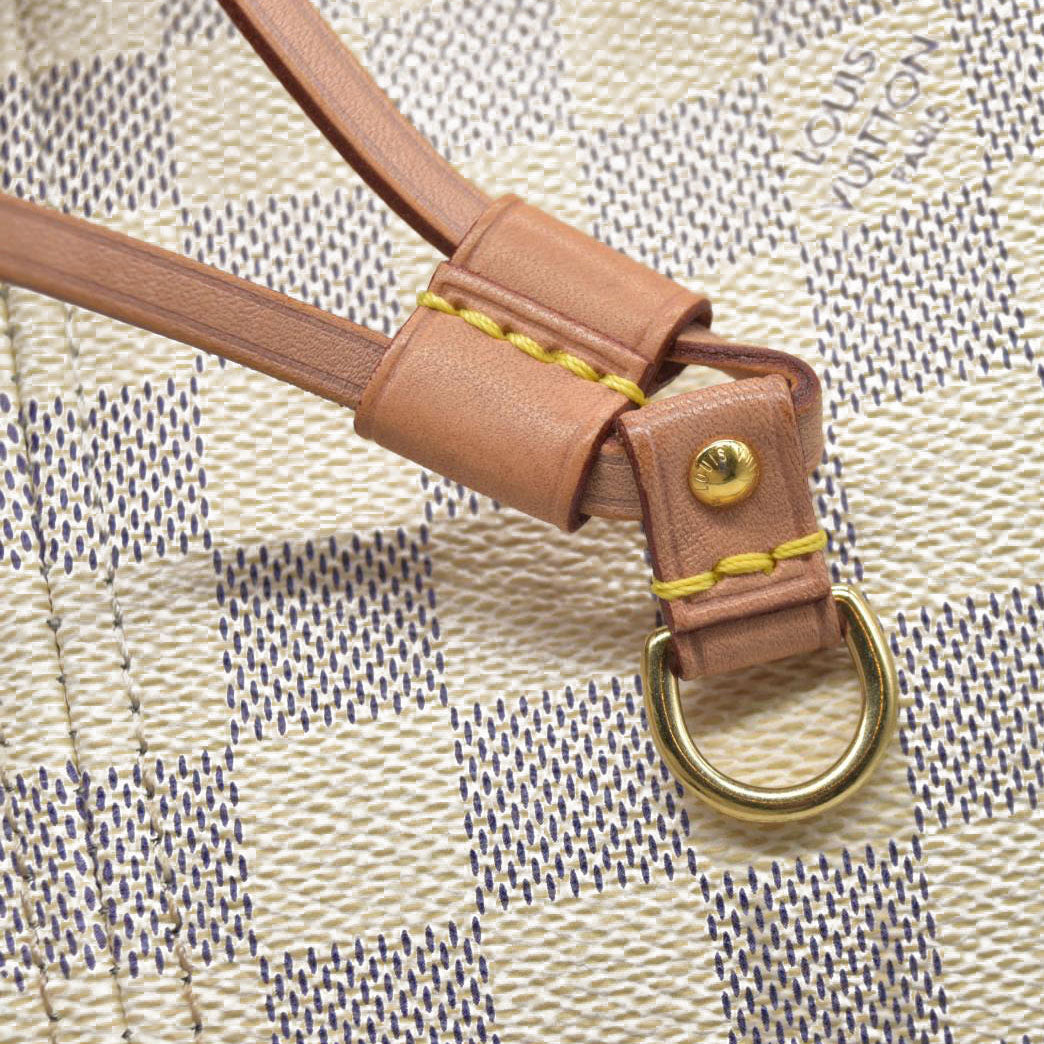 $2170 Louis Vuitton Damier Azur Neverfull SD2199 Rose Ballerine 2019
