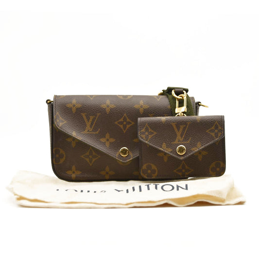 LOUIS VUITTON Monogram Felicie Strap & Go Kaki