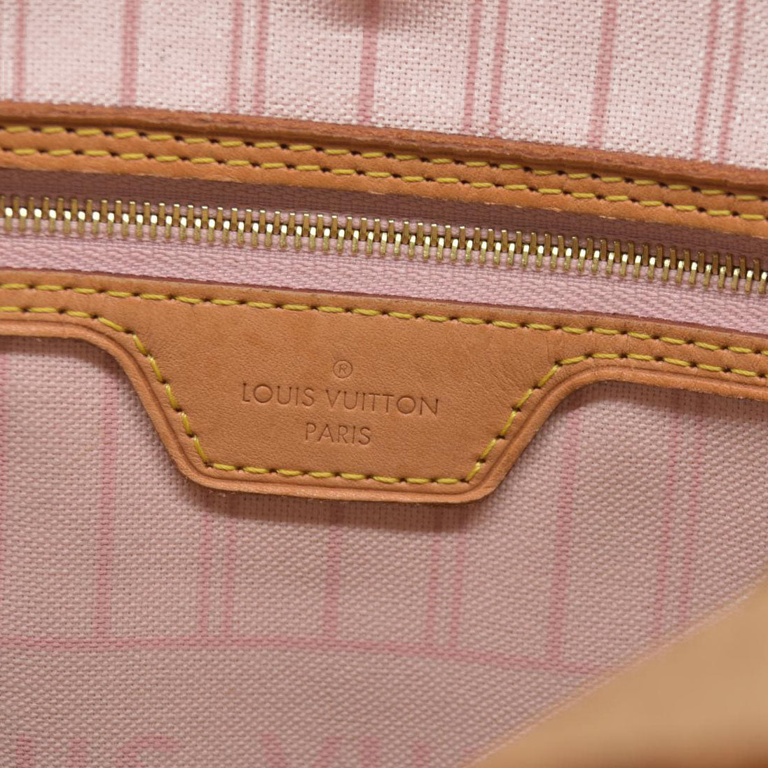 $2170 Louis Vuitton Damier Azur Neverfull SD2199 Rose Ballerine 2019