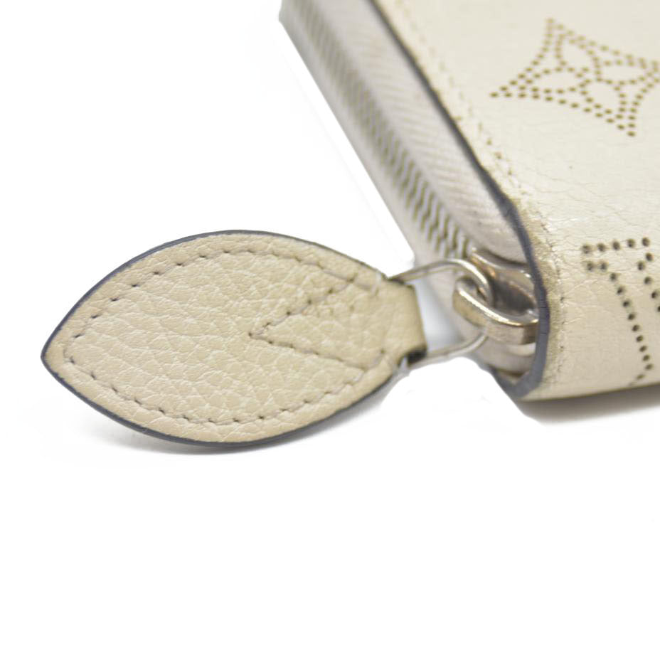 Louis Vuitton Mahina Leather Zippy Zip Around Long Wallet Ivory TN2156