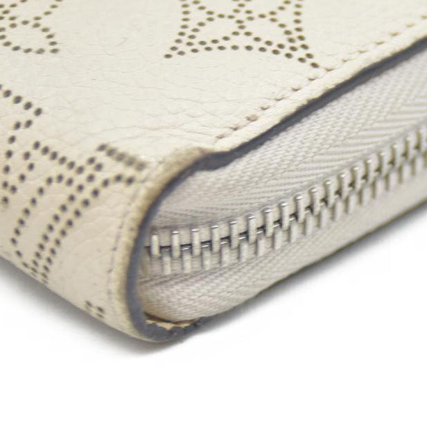 Louis Vuitton Mahina Leather Zippy Zip Around Long Wallet Ivory TN2156
