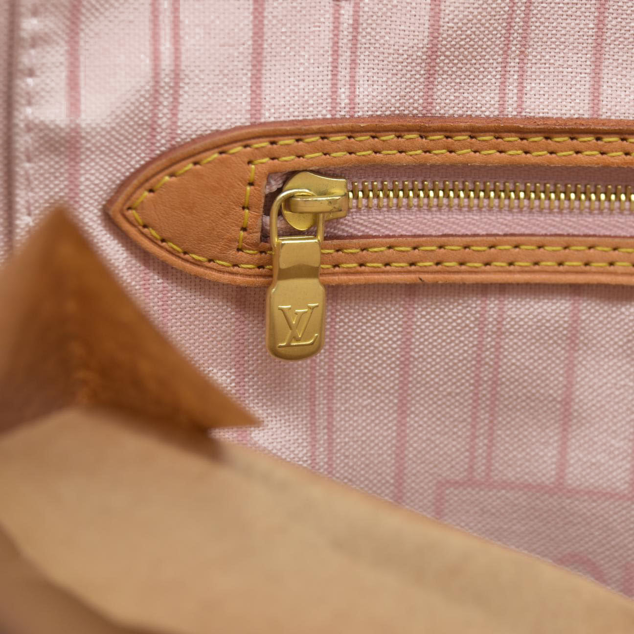 $2170 Louis Vuitton Damier Azur Neverfull SD2199 Rose Ballerine 2019