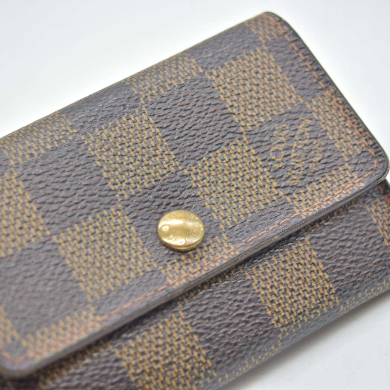 2005 Louis Vuitton Damier Ebene Porte-Monnaie Plat Coin Purse  MI0065