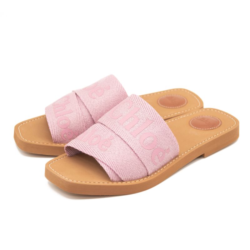 NEW Chloe Woody Logo Slide Sandal (Women) EU 38 Pink