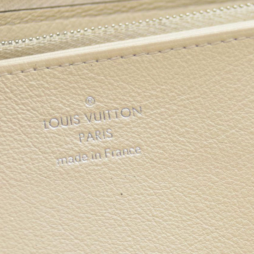 Louis Vuitton Mahina Leather Zippy Zip Around Long Wallet Ivory TN2156