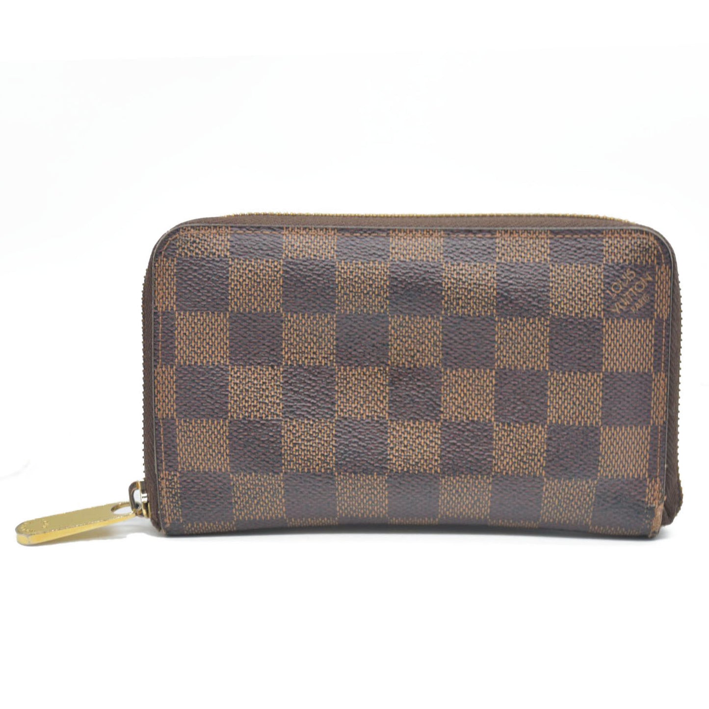 Louis Vuitton Damier Zippy Zip Compact Around Wallet Purse Brown MI1132 $720