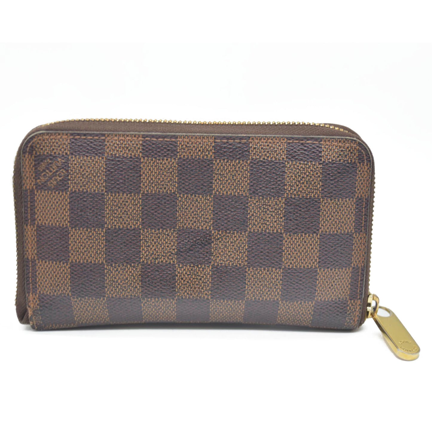 Louis Vuitton Damier Zippy Zip Compact Around Wallet Purse Brown MI1132 $720
