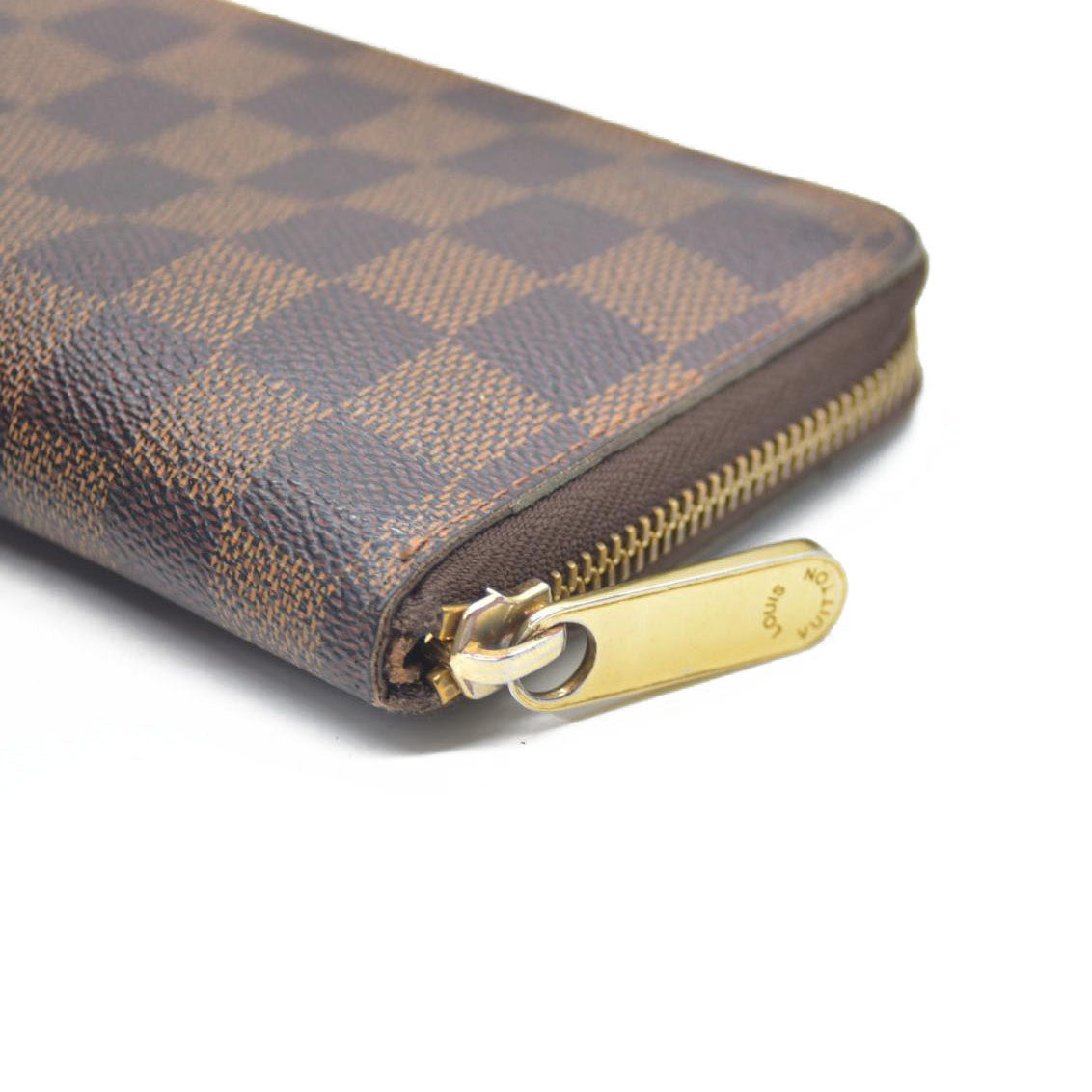 Louis Vuitton Damier Zippy Zip Compact Around Wallet Purse Brown MI1132 $720