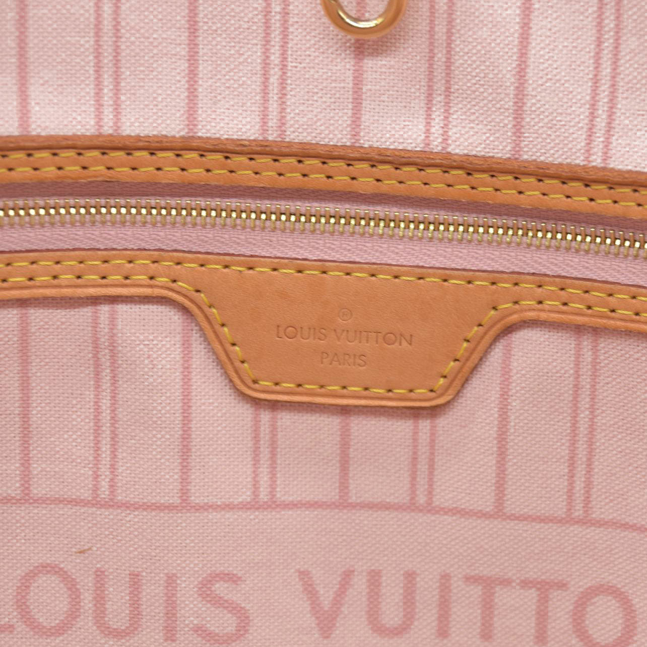 $2170 Louis Vuitton Damier Azur Neverfull SD2199 Rose Ballerine 2019