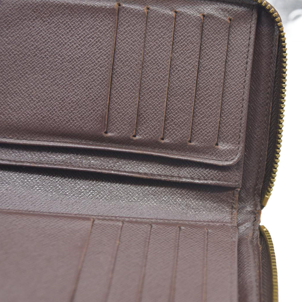 Louis Vuitton Damier Zippy Zip Compact Around Wallet Purse Brown MI1132 $720