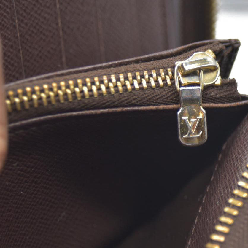 Louis Vuitton Damier Zippy Zip Compact Around Wallet Purse Brown MI1132 $720