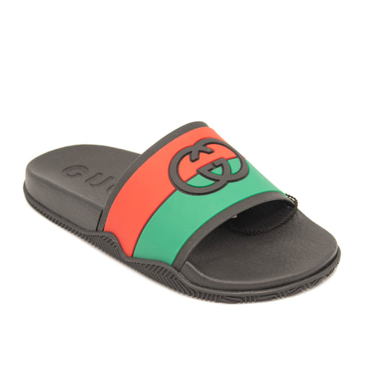 NEW Gucci Pursuit GG Logo Slide Sandal (Women) EU 36 Black Green Red No Box