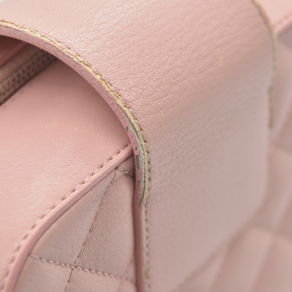 $4200 Chanel Lambskin Quilted Mini CC Box Camera Bag Pink