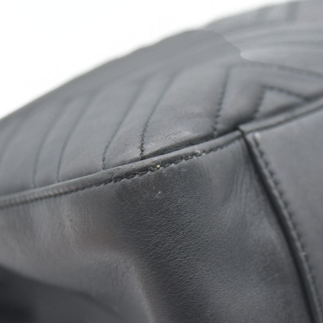 $2980 Gucci Calfskin Matelasse Medium GG Marmont Shoulder Tote Bag Black