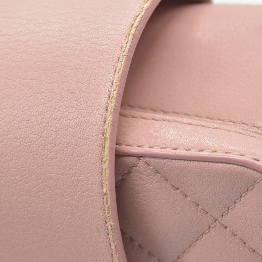 $4200 Chanel Lambskin Quilted Mini CC Box Camera Bag Pink