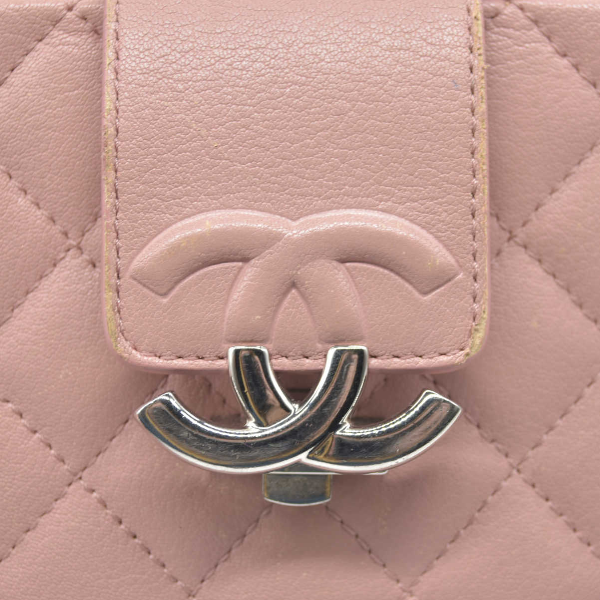 $4200 Chanel Lambskin Quilted Mini CC Box Camera Bag Pink