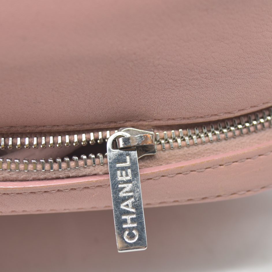 $4200 Chanel Lambskin Quilted Mini CC Box Camera Bag Pink