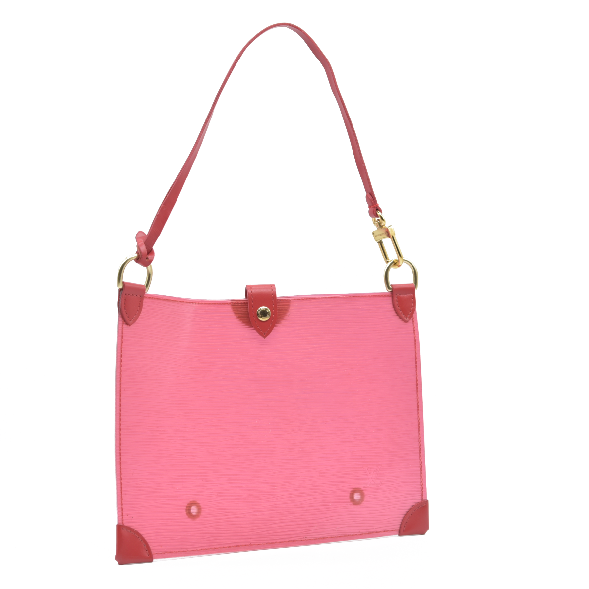 Louis Vuitton Clear Red Epi Leather Plage Clear Pochette Accessoires