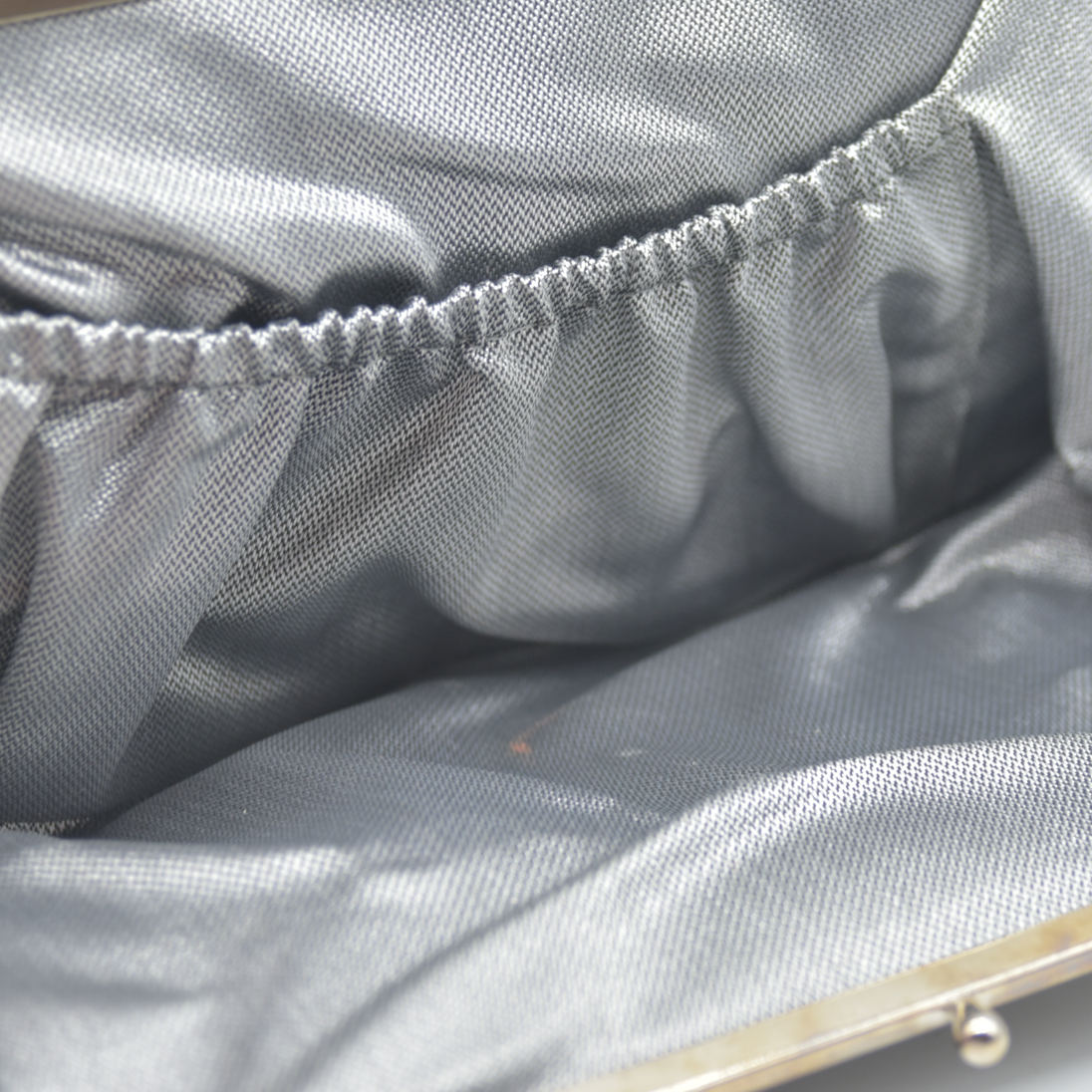 Chanel Kisslock Metallic Silver Clutch