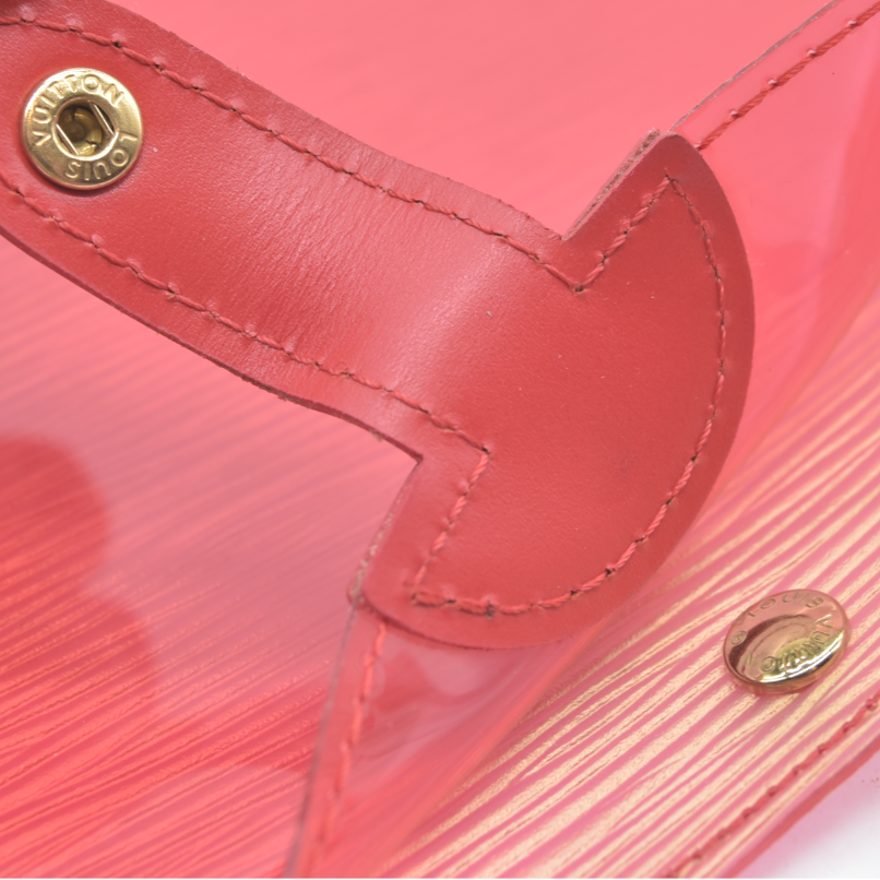 Louis Vuitton Clear Red Epi Leather Plage Clear Pochette Accessoires