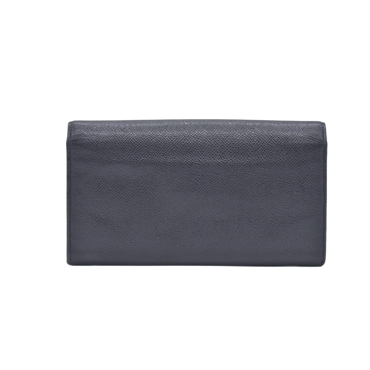 $790 BVLGARI Leather Bifold Long Wallet Black CONSIGNMENT 10021048