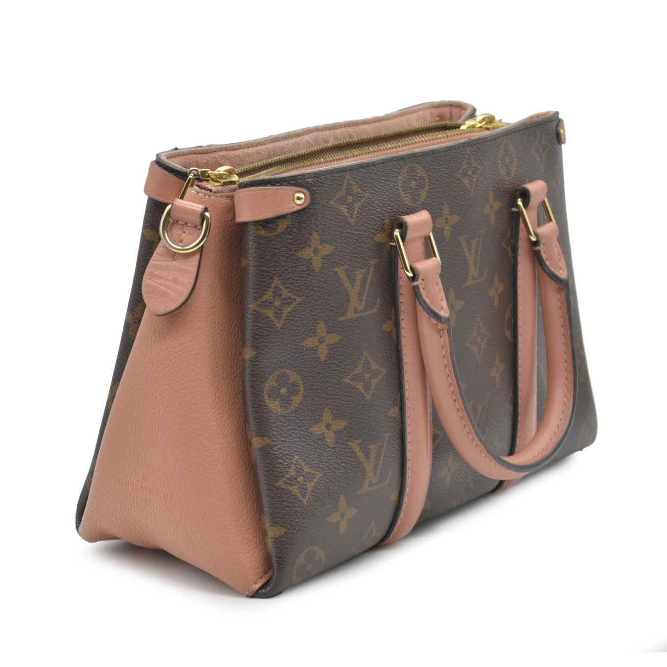 $2560 2019 Louis Vuitton Soufflot BB Monogram Peach Shoulder Bag Cloth CA4129