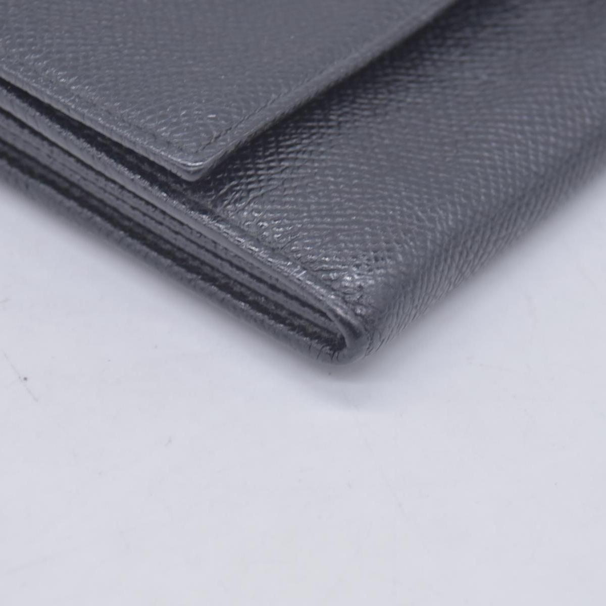 $790 BVLGARI Leather Bifold Long Wallet Black CONSIGNMENT 10021048