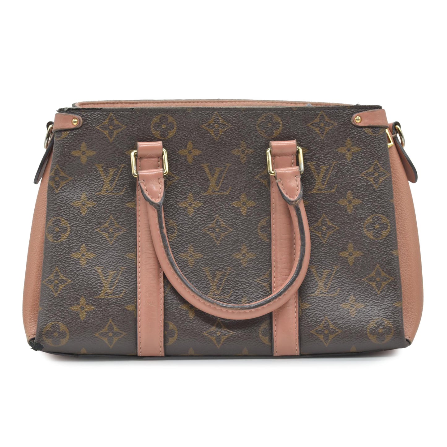 $2560 2019 Louis Vuitton Soufflot BB Monogram Peach Shoulder Bag Cloth CA4129