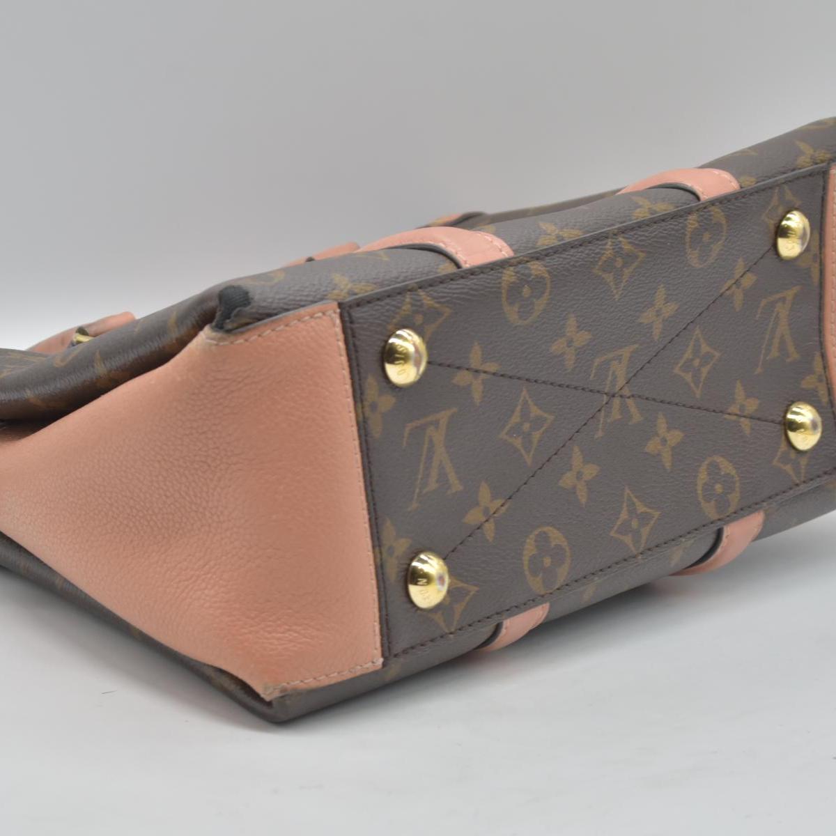 $2560 2019 Louis Vuitton Soufflot BB Monogram Peach Shoulder Bag Cloth CA4129