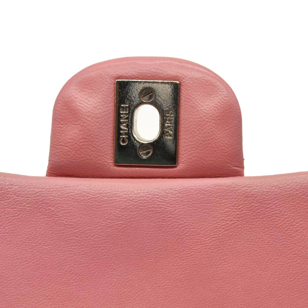 Chanel  Lambskin Quilted Mini Rectangular Flap Pink 18*